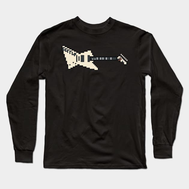 Pixel White EET FUK Guitar Long Sleeve T-Shirt by gkillerb